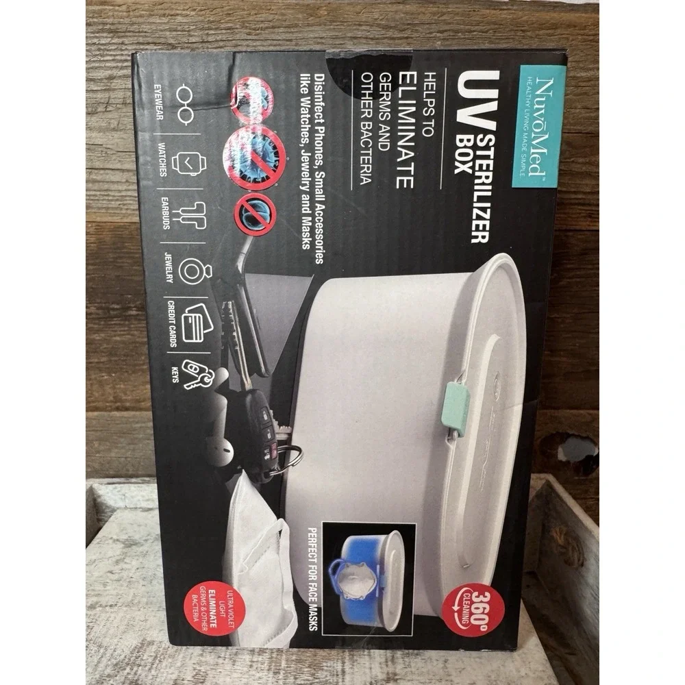 NuvoMed UV‎ Sterilizer Box Eliminates 99 Percent Germs Bacteria New Sealed